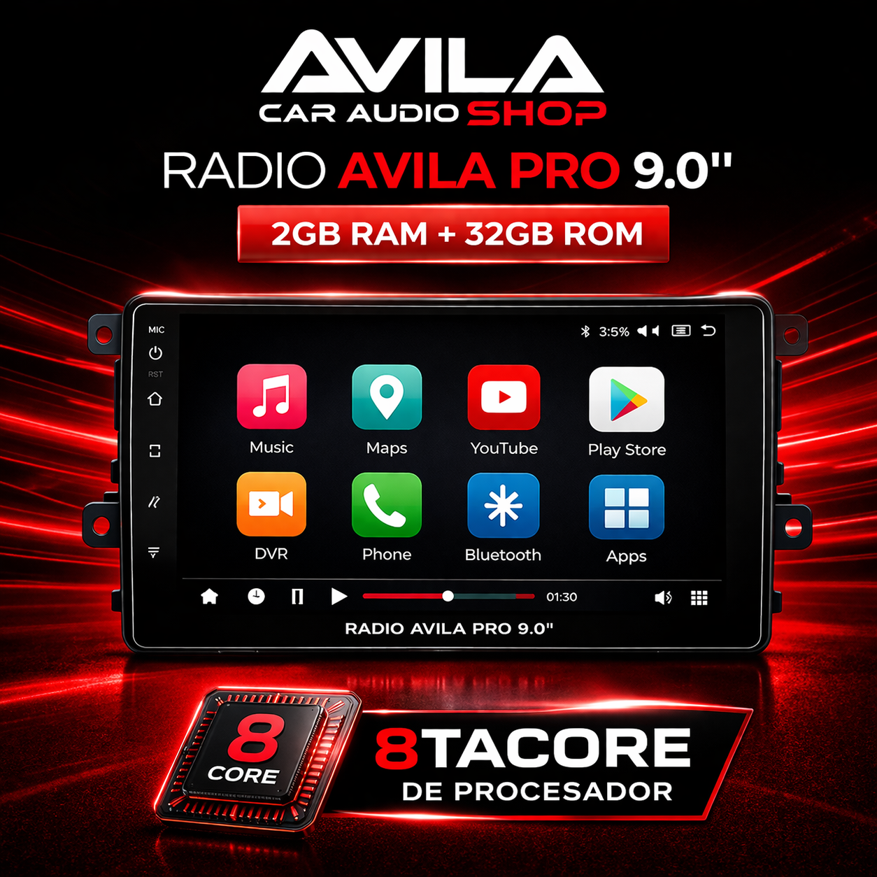 Radio Avila Pro 1.0 9" | 2GB RAM + 32GB