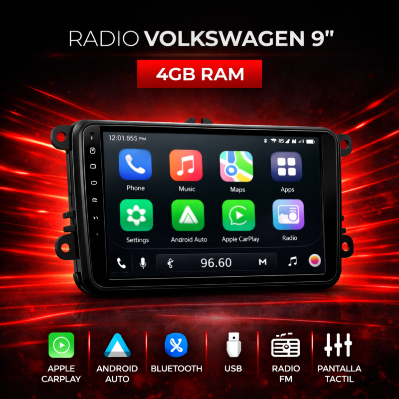 Radio Volkswagen 9" | 4GB RAM
