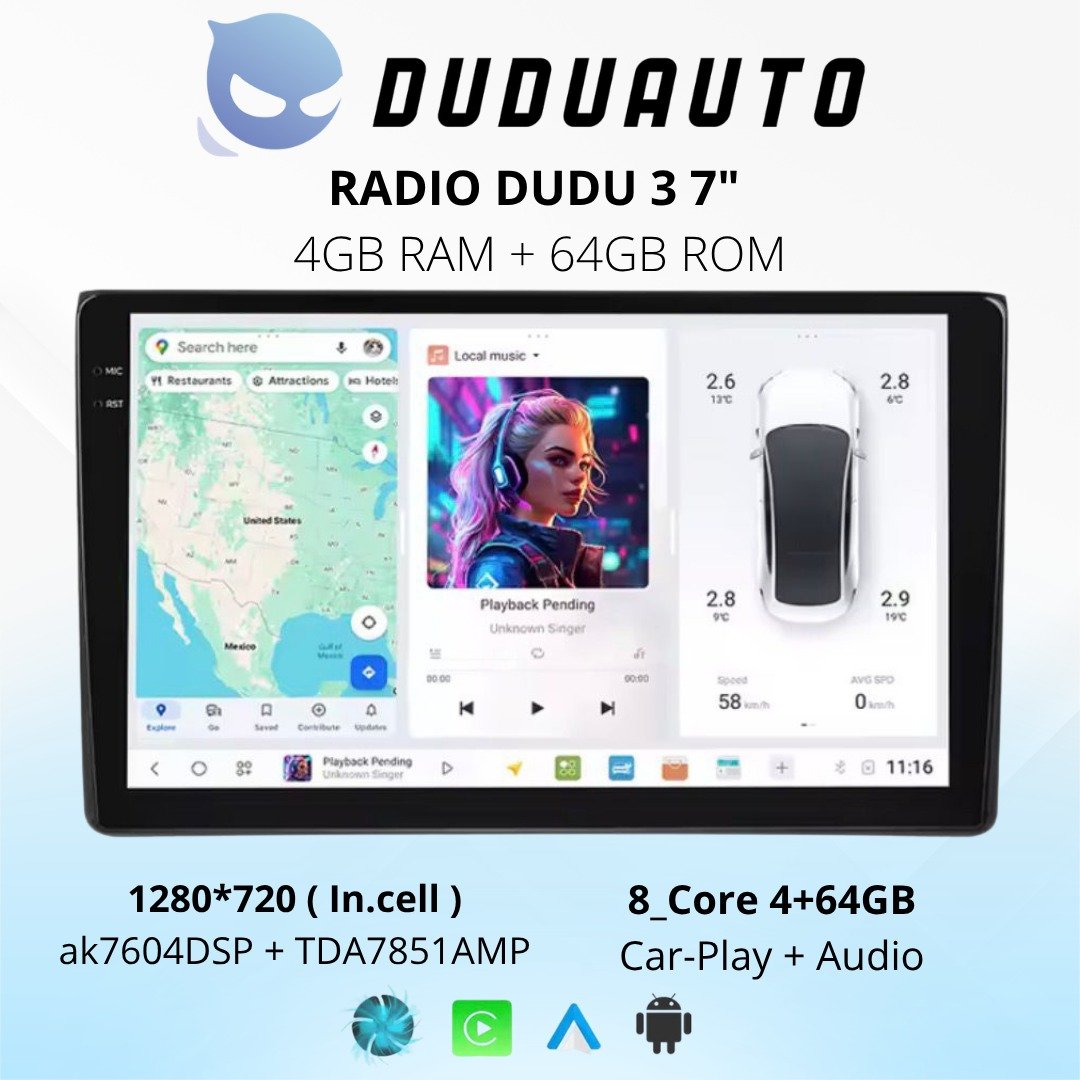 Radio DUDU 3 7" | 4GB RAM + 64GB