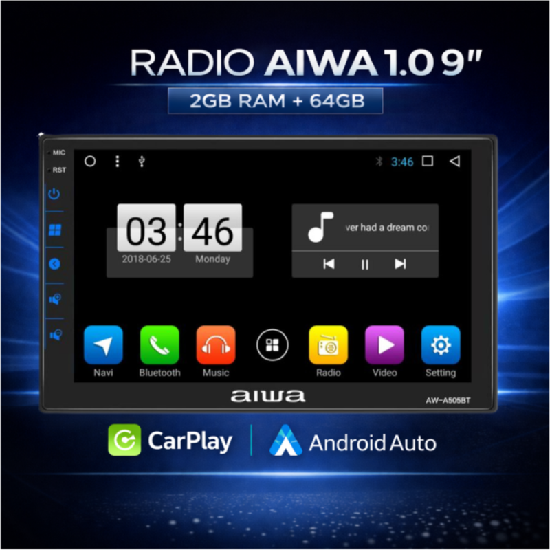 Radio Aiwa 1.0 9" | 2GB RAM + 64GB